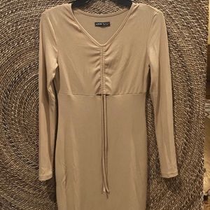 Ritted Beige Dress